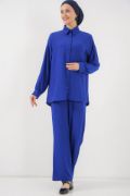Örme Tesettür Alt Üst Takım 6711 - Saks resmi
